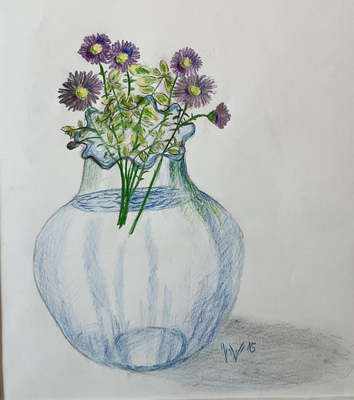 Purple Asters in Vase